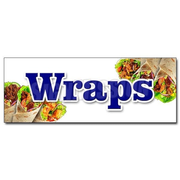WRAPS DECAL sticker panini breakfast dinner lunch sandwich chicken food, D-36 Wraps